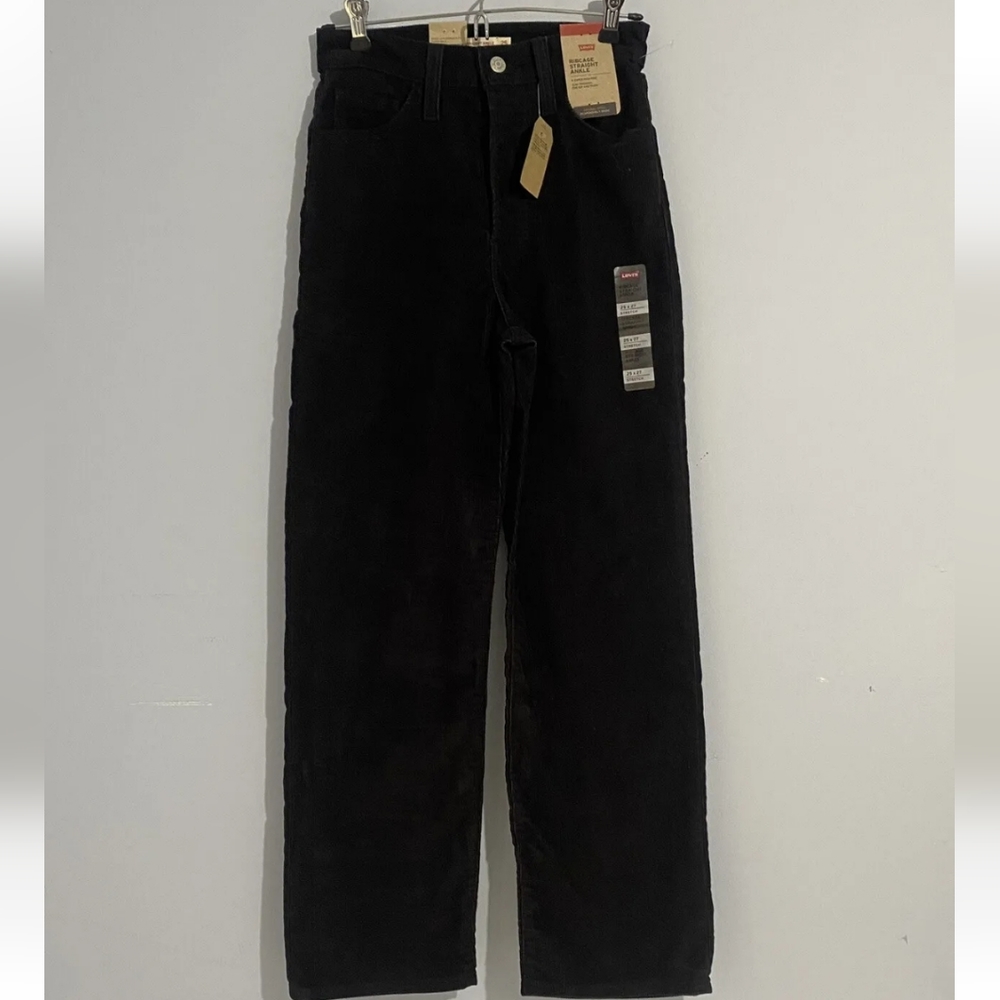 Levi’s Ribcage Corduroy Straight Black Jeans